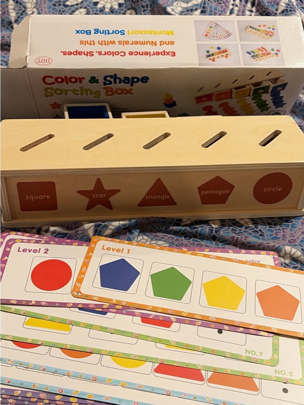 Wooden Color & Shape Sorting Box